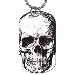 Skull Vintage Old Horror Macabre Dog Tag (one Side) by Sapixe