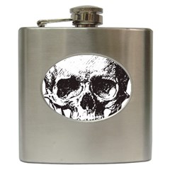 Skull Vintage Old Horror Macabre Hip Flask (6 Oz) by Sapixe