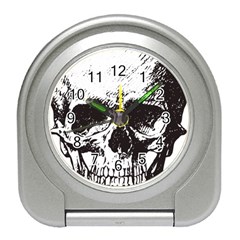 Skull Vintage Old Horror Macabre Travel Alarm Clocks by Sapixe