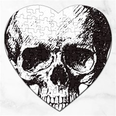 Skull Vintage Old Horror Macabre Jigsaw Puzzle (heart) by Sapixe