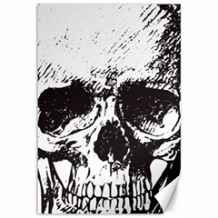 Skull Vintage Old Horror Macabre Canvas 12  X 18   by Sapixe