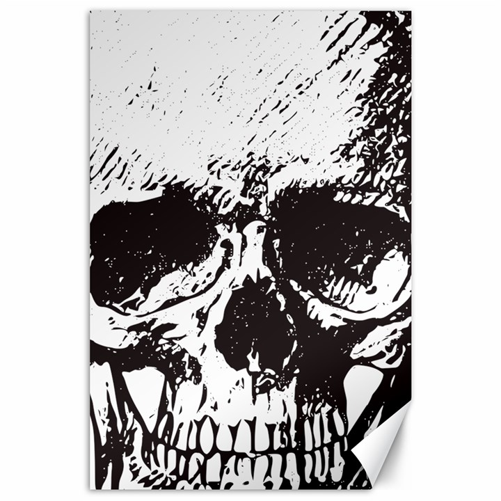 Skull Vintage Old Horror Macabre Canvas 24  x 36 