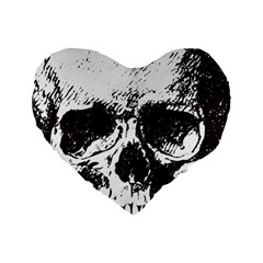 Skull Vintage Old Horror Macabre Standard 16  Premium Heart Shape Cushions by Sapixe