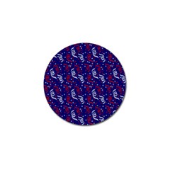 Red White And Blue Usa/uk/france Colored Party Streamers On Blue Golf Ball Marker by PodArtist