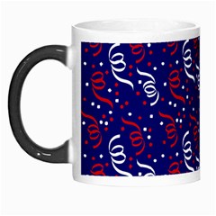 Red White And Blue Usa/uk/france Colored Party Streamers On Blue Morph Mugs by PodArtist