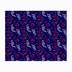 Red White And Blue Usa/uk/france Colored Party Streamers On Blue Small Glasses Cloth by PodArtist