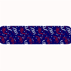 Red White And Blue Usa/uk/france Colored Party Streamers On Blue Large Bar Mats by PodArtist