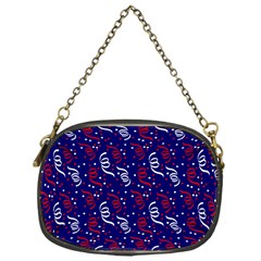 Red White And Blue Usa/uk/france Colored Party Streamers On Blue Chain Purses (one Side)  by PodArtist