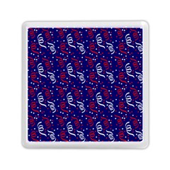 Red White And Blue Usa/uk/france Colored Party Streamers On Blue Memory Card Reader (square)  by PodArtist