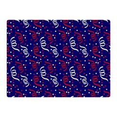 Red White And Blue Usa/uk/france Colored Party Streamers On Blue Double Sided Flano Blanket (mini)  by PodArtist