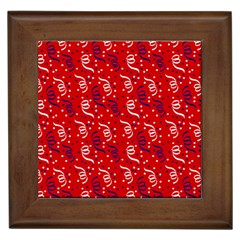 Red White And Blue Usa/uk/france Colored Party Streamers Framed Tiles by PodArtist