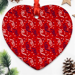 Red White And Blue Usa/uk/france Colored Party Streamers Ornament (heart) by PodArtist