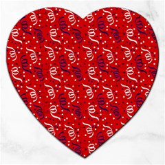 Red White And Blue Usa/uk/france Colored Party Streamers Jigsaw Puzzle (heart) by PodArtist