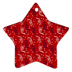 Red White And Blue Usa/uk/france Colored Party Streamers Star Ornament (two Sides) by PodArtist