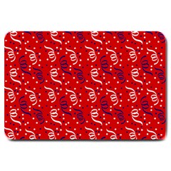 Red White And Blue Usa/uk/france Colored Party Streamers Large Doormat  by PodArtist