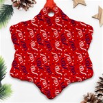 Red White and Blue USA/UK/France Colored Party Streamers Ornament (Snowflake) Front