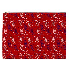 Red White And Blue Usa/uk/france Colored Party Streamers Cosmetic Bag (xxl)  by PodArtist