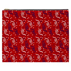 Red White And Blue Usa/uk/france Colored Party Streamers Cosmetic Bag (xxxl)  by PodArtist