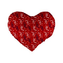 Red White And Blue Usa/uk/france Colored Party Streamers Standard 16  Premium Heart Shape Cushions by PodArtist