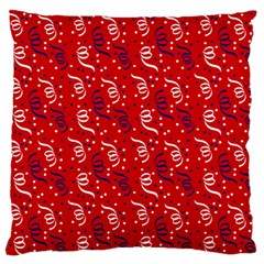 Red White And Blue Usa/uk/france Colored Party Streamers Large Flano Cushion Case (one Side) by PodArtist