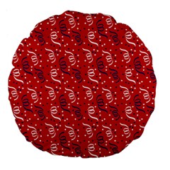 Red White And Blue Usa/uk/france Colored Party Streamers Large 18  Premium Flano Round Cushions by PodArtist