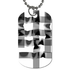 Geometry Square Black And White Dog Tag (one Side) by Sapixe