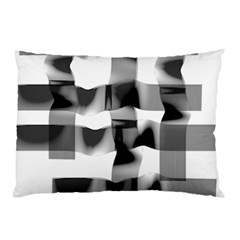 Geometry Square Black And White Pillow Case by Sapixe