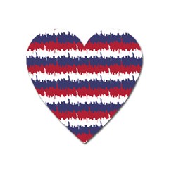 244776512ny Usa Skyline In Red White & Blue Stripes Nyc New York Manhattan Skyline Silhouette Heart Magnet by PodArtist