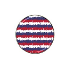 244776512ny Usa Skyline In Red White & Blue Stripes Nyc New York Manhattan Skyline Silhouette Hat Clip Ball Marker (4 Pack) by PodArtist