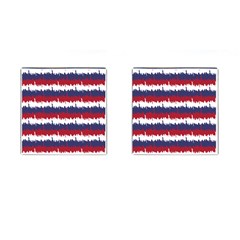 244776512ny Usa Skyline In Red White & Blue Stripes Nyc New York Manhattan Skyline Silhouette Cufflinks (square) by PodArtist