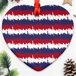 244776512NY USA Skyline in Red White & Blue Stripes NYC New York Manhattan Skyline Silhouette Heart Ornament (Two Sides) Front