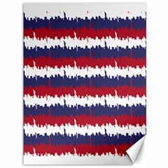 244776512ny Usa Skyline In Red White & Blue Stripes Nyc New York Manhattan Skyline Silhouette Canvas 36  X 48   by PodArtist