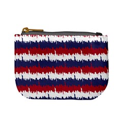 244776512ny Usa Skyline In Red White & Blue Stripes Nyc New York Manhattan Skyline Silhouette Mini Coin Purses by PodArtist