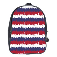 244776512ny Usa Skyline In Red White & Blue Stripes Nyc New York Manhattan Skyline Silhouette School Bag (large) by PodArtist