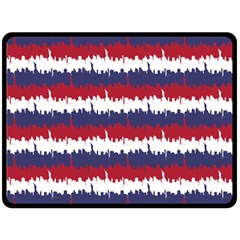 244776512ny Usa Skyline In Red White & Blue Stripes Nyc New York Manhattan Skyline Silhouette Fleece Blanket (large)  by PodArtist