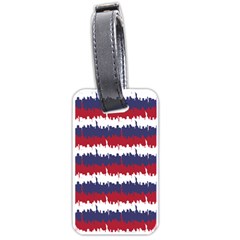 244776512ny Usa Skyline In Red White & Blue Stripes Nyc New York Manhattan Skyline Silhouette Luggage Tags (one Side)  by PodArtist