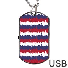 244776512ny Usa Skyline In Red White & Blue Stripes Nyc New York Manhattan Skyline Silhouette Dog Tag Usb Flash (one Side) by PodArtist