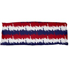 244776512ny Usa Skyline In Red White & Blue Stripes Nyc New York Manhattan Skyline Silhouette Body Pillow Case Dakimakura (two Sides) by PodArtist