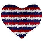 244776512NY USA Skyline in Red White & Blue Stripes NYC New York Manhattan Skyline Silhouette Large 19  Premium Flano Heart Shape Cushions Front