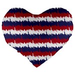 244776512NY USA Skyline in Red White & Blue Stripes NYC New York Manhattan Skyline Silhouette Large 19  Premium Flano Heart Shape Cushions Back