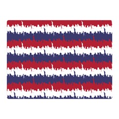 244776512ny Usa Skyline In Red White & Blue Stripes Nyc New York Manhattan Skyline Silhouette Double Sided Flano Blanket (mini)  by PodArtist