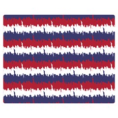 244776512ny Usa Skyline In Red White & Blue Stripes Nyc New York Manhattan Skyline Silhouette Double Sided Flano Blanket (medium)  by PodArtist