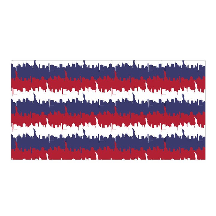 244776512NY USA Skyline in Red White & Blue Stripes NYC New York Manhattan Skyline Silhouette Satin Shawl