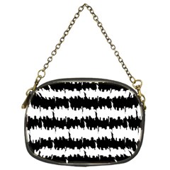 Black & White Stripes Nyc New York Manhattan Skyline Silhouette Chain Purses (one Side)  by PodArtist