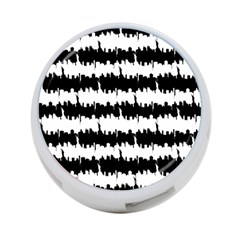 Black & White Stripes Nyc New York Manhattan Skyline Silhouette 4-port Usb Hub (one Side) by PodArtist