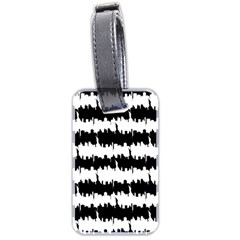 Black & White Stripes Nyc New York Manhattan Skyline Silhouette Luggage Tags (two Sides) by PodArtist