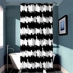 Black & White Stripes NYC New York Manhattan Skyline Silhouette Shower Curtain 36  x 72  (Stall)  Curtain(36 X72 ) - 33.26 x66.24  Curtain(36 X72 )