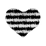 Black & White Stripes NYC New York Manhattan Skyline Silhouette Standard 16  Premium Heart Shape Cushions Front