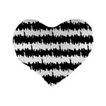 Black & White Stripes NYC New York Manhattan Skyline Silhouette Standard 16  Premium Heart Shape Cushions Back