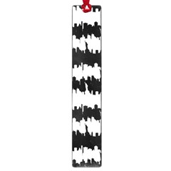 Black & White Stripes Nyc New York Manhattan Skyline Silhouette Large Book Marks by PodArtist